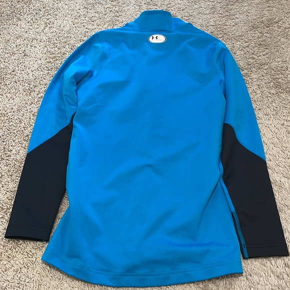 Under Armour Cold Gear Mock Neck Shirt Size Small Turquoise Teal Blue Fitted NWT - Picture 10 of 14